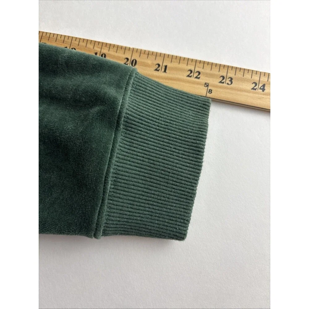 Mountain Lake Womens Jacket Adult Size 2X Green Velour Zipper Long Sleeve Pocket